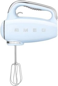 Resim SMEG, HMF01PBEU Elektrikli Mikser, 9 Hız Seviyesi, Turbo Fonksiyonu, Pürüzsüz Başlangıç Başlangıç Sistemi, 4 Kırbaç, 2 Ganci Mikser ve Kılıflı, 250 W, Mavi 