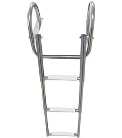 Resim Tekne Merdiveni Katlanabilir Teleskopik Merdiven 3 Krom Tutamakli 