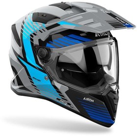 Resim Airoh Bandit Spicy Blue Gloss Kask Mavi - Gri 