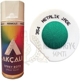 Resim Akçalı Akrilik Sprey Boya Metalik Jade Yeşil Simli 400 Ml - 354 
