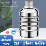 Resim 1 adet 304 Paslanmaz Çelik 1/2" Tam Otomatik Su Şamandıra Vana - Üniversal Diş, Dayanıklı, Yüksek Sıcaklığa Dayanıklı, Su Deposu ve Hayvan Yalakları için Filtreli Kolay Kurulum 