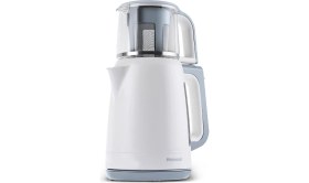 Resim Pratik Plastik Çay Makinesi Beyaz, Hızlı ve Kolay Demleme Için Ideal 