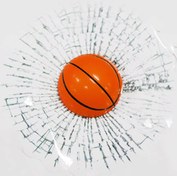 Resim Basketbol Toplu 3 Boyutlu Kırık Cam Sticker 