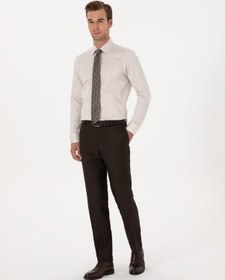 Resim Cacharel Kahverengi Slim Fit Klasik Pantolon 