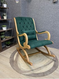 Resim Asedia Rustik Naturel Natura Yeşil Sallanan Sandalye Dinlenme Koltuğu 