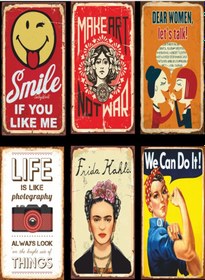 Resim 6lı Retro Ahşap Poster Seti-7 