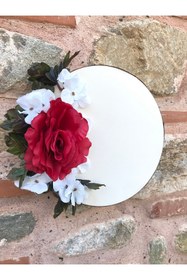 Resim Bontex Beyaz Kırmızı Güllü Gelin Tefi – Kına Eğlence Aksesuarı 