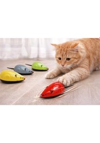 Resim Kedi Oyuncağı Çek Bırak Fare, Hareketli Kedi Oyuncağı, Kediler İçin Avcılık Ve Takip Oyunu, Eğlenceli Interaktif Kedi Oyuncağı Renkli Açık Bej 