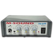 Resim Msound Pa-50W Pazarcı Anfisi 12 Volt 50 Watt Mikrofon-Aux Girişli Msound