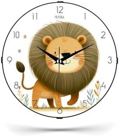 Resim Muyika Çocuk Odası Saati Dekoratif Sessiz Aslan Desenli 26Cm Pds-26 Myk9920-6 Aslan 