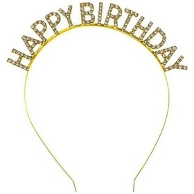 Resim Jeemson Doğum Günü Partisi İçin Altın Demir Happy Birthday Simgeli Taç Bilezik, Parlak Takılarla Kadınlar Ve Kızlar İçin Fotoğraf Uygun 