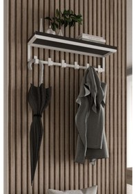 Resim Aju Portmanto Duvar Askısı 6 Kanca Geniş Askılık Elbise Palto Şemsiye Askısı Banyo Mutfak Ev Askılıkk Beyaz 
