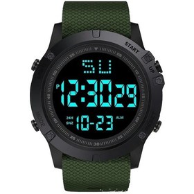 Resim Sunshine022 Erkekler İçin Yeşil Spor Saati Alarm Kronometre Işıklı Dayanıklı Tpu Kayış Okul Yürüyüş Seyahat Diğer 