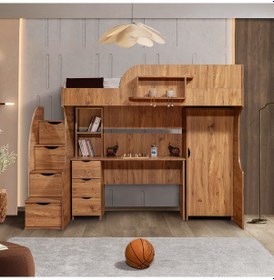 Resim Ranza, Litera Ranza Dolap Çalışma Masası Koyu Ceviz 90 X 190 CM 