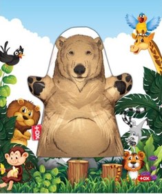 Resim Tox Ayı Vahşi Hayvanlar Keçe El Kukla T127 . Eğitici Oyuncak 