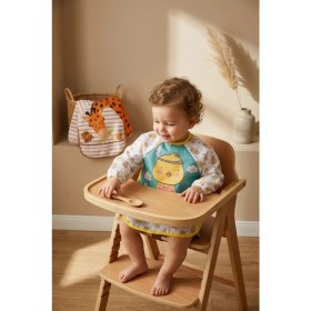 Resim Babydonat Lüks Sıvı Geçirmez Uzun Kollu Bebek Blw Önlüğü 6-24 Ay - 2'li Set Hayvan Figürlü Mama Önlüğü - Leke Tutmaz ve Yıkanabilir Etkinlik Önlüğü 