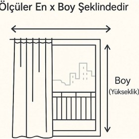 Resim Ceylan Home Balkon Perdesi Bağcıklı Halkalı Ölçü Seçenekli Gri Krem Çizgili Gri 