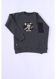 Resim Erkek Çocuk 3 İplik Sweat Sırt Baskılı Ribanalı E19 Antrasit 