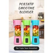 Resim Renkli Taşınabilir Smoothie Blender – Şarjlı Mini Blender 