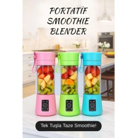 Resim Renkli Taşınabilir Smoothie Blender – Şarjlı Mini Blender 