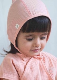 Resim Little Gusto Müslin İngiliz Bebek Şapka Pembe Organik Pamuk 