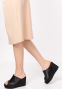Resim Elile Shoes Hakiki Deri Topuklu Kadın Terlik 34-35-41-42-43-44 Numara 