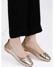 Resim Fiyonklu Kadın Balerin Babet Gold Dore 