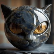 Resim 1 Adet El Yapımı Reçine Siyah Kedi Taş Heykeli - Zarif Mermer Benzer Doku ve Altın Renkli Gözler, Detaylı Feline Surat & İfadelere Sıkıştırma Evinize Mini Kat Figürü, Şeytanlar iÇIn HediyE (Akım ĐeGerekYok) DayaníklI ResEn Sanaat Eseri Elden CilalanmışTaş HatırA Raf VE Masa ÜstÜ IcIN Bezeg Aksesuar ErkeK Ve KaynaNlara UygUn MAsa ÙStU Sergisi YukaSak Kalite Biti 