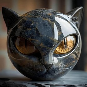 Resim 1 Adet El Yapımı Reçine Siyah Kedi Taş Heykeli - Zarif Mermer Benzer Doku ve Altın Renkli Gözler, Detaylı Feline Surat & İfadelere Sıkıştırma Evinize Mini Kat Figürü, Şeytanlar iÇIn HediyE (Akım ĐeGerekYok) DayaníklI ResEn Sanaat Eseri Elden CilalanmışTaş HatırA Raf VE Masa ÜstÜ IcIN Bezeg Aksesuar ErkeK Ve KaynaNlara UygUn MAsa ÙStU Sergisi YukaSak Kalite Biti 
