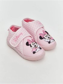 Resim LC Waikiki Pembe Minnie Mouse Baskılı Kız Bebek Panduf 
