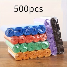 Resim 500 Kalın Renkli Çöp Torbaları Kalın Çekme Kordonu ve Sınırlama Ruloları ile - Çok Amaçlı Polietilen Depolama Torbaları Banyo, Mutfak, Ofis için - Dayanıklı, Sızdırmaz, Günlük Ev Kullanımı için İdeal, Banyo Çöp Torbaları, Mutfak Atık Dağıtımı, Canlı Torba Tasarımı, Sağlam Yapı 