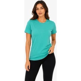 Resim Marsilyan Basic Tişört Bisiklet Yaka Kısa Kol Günlük Yazlık Slim Fit T-Shirt - Su Yeşili 