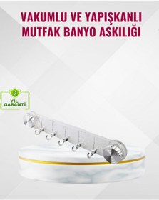Resim Cosmotex Duvar Tipi Vakumlu Askılık Şeffaf Orta Tasarımlı 
