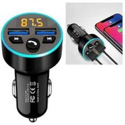 Resim Createtech Zarif Verici Siyah Şarj Şarj Oynatıcı Mp3 Halo Fm Cihazı Cihazı Bluetooth Araç Araç Araba Araba 3.1a Dw 