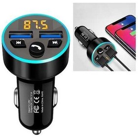 Resim Createtech Zarif Verici Siyah Şarj Şarj Oynatıcı Mp3 Halo Fm Cihazı Cihazı Bluetooth Araç Araç Araba Araba 3.1a Dw 