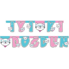 Resim Sevimli Kedi Temalı Uzar Yazı Banner 