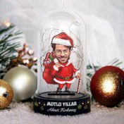 Resim Hediye Dağıtan Noel Baba Kostümlü Erkek Fanus Biblo 