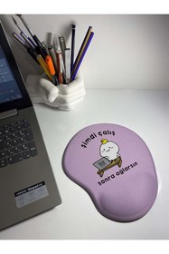 Resim Hype Store Rakkun Shop - Şimdi Çalış Sonra Ağlarsın Baskılı Bilek Destekli Mouse Pad (Lila) 