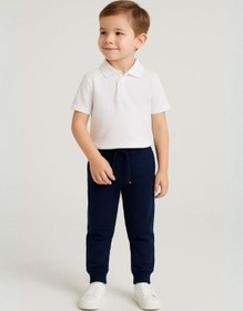 Resim Zekids Çocuk Beli Paçası Lastikli Yumuşak Dokulu Okul Eşofman Altı-16088 Lacivert 