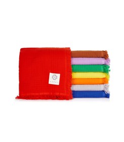 Resim Muslin Peştemal Kırmızı - Kırmızı / STD 