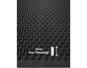 Resim PS021A Siyah Kaymaz Taban Nem Alıcı Toz Alıcı Kapı Önü Paspası Uv Dayanıklı 45X70 cm 