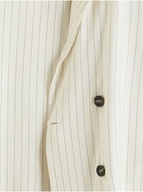 Resim LC Waikiki Kruvaze Yaka Keten Karışımlı Kadın Blazer Ceket 