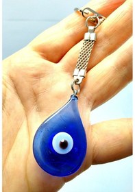 Resim Cam Nazar Boncuğu Damla Anahtarlık El Yapımı Hediyelik Eşya 