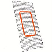 Resim Basebol, Softbol ve Lakros için Ayarlanabilir Aralıklı Yedek Ağ 182.88x121.92 cm - Turuncu Kenarlı Siyah Izgara Tasarım, Atma, Yakalama ve Doğruluk Eğitimi İçin Mükemmel, Atış Doğruluğu Aracı | Dayanıklı Geri Tepme Ağı 