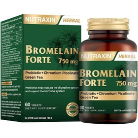 Resim Genel Markalar Bromelain Forte 60 Tablet - Bromelain Krom Probiyotik750 Mg 