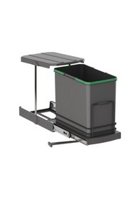 Resim Starax S-2571 Raylı Plastik Gövde Çöp Kovası Antrasit 24 L Antrasit 
