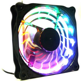 Resim Cool Moon Coolmoon Rgb 12cm Kasa Fanı - 16 Milyon Renk Işıklı Rainbow Fan 4 Pin Molex 