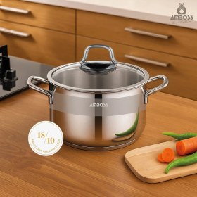 Resim Ambos Saphire Paslanmaz Çelik 30 cm Cam Kapaklı Derin Tencere 