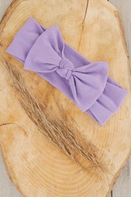 Resim Babygiz El Yapımı Yumuşak Fiyonk Bağlamalı Doğal Pamuklu Penye Bebek Çocuk Kız Bandana ELİT SERİ 