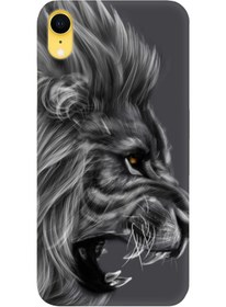 Resim Cekuonline Iphone Xr Pure Uyumlu Modern Desenli Silikon Kılıf Kara Aslan 
